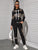 Contrast Leopard Print High Neck Sweatshirt & Sweatpants