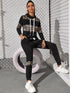 Contrast Leopard Print High Neck Sweatshirt & Sweatpants