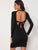 Solid Tie Back Bodycon Dress