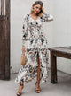 Button Front Shirred Waist Floral Dress