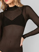 Mock Neck Sheer Mesh Bodysuit