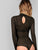 Mock Neck Sheer Mesh Bodysuit