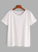 Black Rolled Sleeve Basic T-shirt