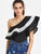 One Shoulder Layered Ruffle Trim Bodysuit