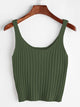 Ribbed Knit Crop Tank Top