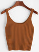 Ribbed Knit Crop Tank Top