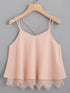 Lace Hem Criss Cross Cami Top