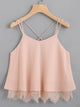 Lace Hem Criss Cross Cami Top