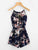 Floral Print Random Self Tie Cami Romper
