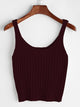 Ribbed Knit Crop Tank Top