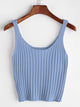 Ribbed Knit Crop Tank Top