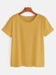 Black Rolled Sleeve Basic T-shirt
