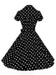Polka Dot Belt Wrap Flare Dress