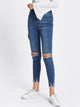 Pearl Beading Destroyed Raw Cut Hem Jeans