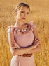 Flower Applique Off Shoulder Bodysuit