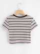  Ribbed Striped Crop Tee