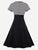 Contrast Striped Button Detail Flare Dress