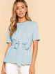 SHEIN Neon Lime Keyhole Back Belted Top
