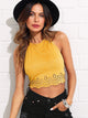 Scallop Laser Cut Suede Halter Top