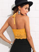 Scallop Laser Cut Suede Halter Top