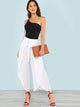 One Shoulder Solid Skinny Bodysuit
