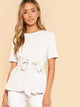 SHEIN Neon Lime Keyhole Back Belted Top