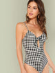 Cut Out Knot Skinny Cami Bodysuit