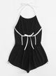 Open Back Knot Halter Romper