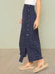 Polka Dot Slit Side Skirt