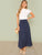 Polka Dot Slit Side Skirt