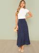 Polka Dot Slit Side Skirt