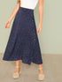 Polka Dot Slit Side Skirt