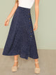 Polka Dot Slit Side Skirt