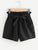 Self Tie Waist Frill Trim Shorts