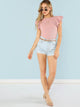 Layered Ruffle Detail Textured Bodysuit