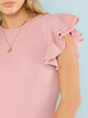 Layered Ruffle Detail Textured Bodysuit