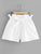 Self Tie Waist Frill Trim Shorts
