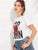 Letter Print Sequin Popcorn T-shirt