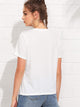 Letter Print Sequin Popcorn T-shirt