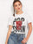 Letter Print Sequin Popcorn T-shirt