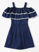 Contrast Trim Ruffle Romper