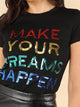 Sequin Slogan Short Sleeve T-shirt