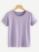 Black Rolled Sleeve Basic T-shirt