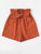 Ruffle Waist Self Tie Paperbag Shorts