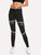 Mesh Contrast Letter Leggings
