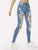Ripped Bleach Wash Skinny Jeans