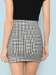Elastic Waist Plaid Bodycon Skirt
