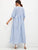 3D Applique Striped Smock Maxi Dress