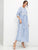 3D Applique Striped Smock Maxi Dress