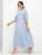 3D Applique Striped Smock Maxi Dress